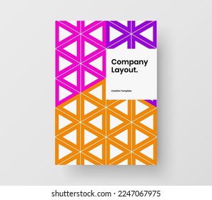 Creative mosaic tiles book cover layout. Clean postcard vector design concept.