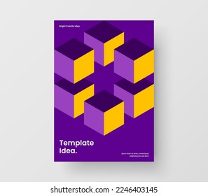 Creative mosaic tiles booklet layout. Bright flyer vector design concept.