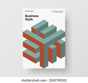 Creative mosaic tiles handbill template. Unique annual report design vector concept.