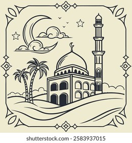 creative mosque post, Islam, Printing, Typography, and Calligraphy, Religious Holidays, Abstract Designs and Shapes, Mosque, Eid al-fitr, Eid al-adha, Typography, Islamic calligraphy, Muslim