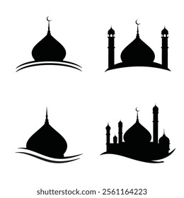 Creative Mosque Silhouette Designs for Islamic Themes