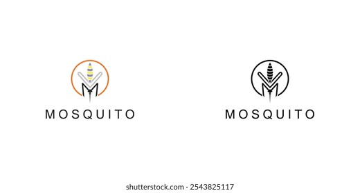 Creative mosquito logo design premium vector