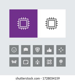 Icono creativo de la línea de chip de computadora de la motherboard con iconos bonitos. 