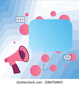 Ilustración de altavoz con motivación creativa con burbuja