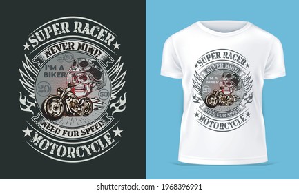 Creative Motorbike T-Shirt Design Template In This Year