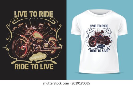 Design-Vorlage für kreatives Motorrad-T-Shirt