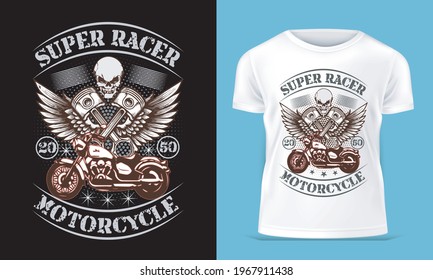 Creative Motorcycles T-Shirt Design Template In This Year