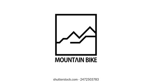 Creative mountain bike logo design with unique concept , premium vector