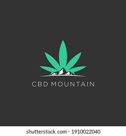 creative mountain cannabis logo design.