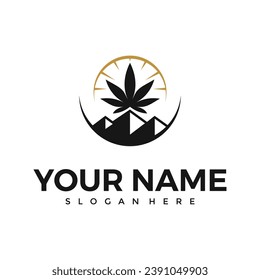 creative mountain cannabis logo design.