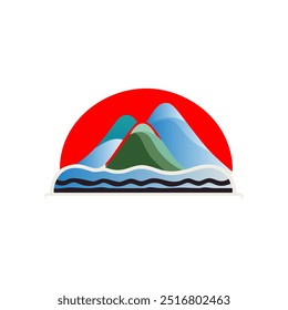 Creative mountain icon design by illustrator 