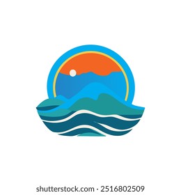 Creative mountain icon design by illustrator 