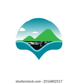 Diseño creativo del icono de la montaña por el ilustrador 