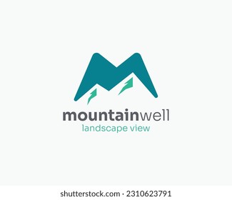 Creative mountain letter m logo