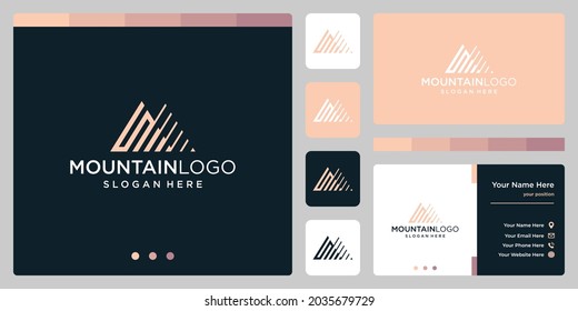 Resumen del logotipo creativo de montaña con el diseño del logotipo de la letra inicial S. Vector Premium