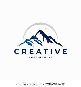 creative mountain logo design illustration