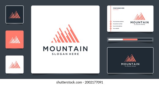 Símbolo creativo de diseño de logotipo de montaña para marketing moderno, analítico, planificación.