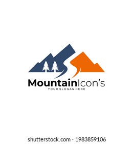 Creative mountain logo design vintage, simple style