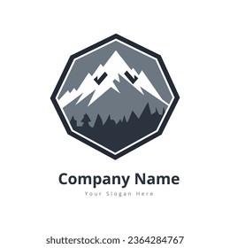 Diseño de logotipo minimalista de montaña creativa