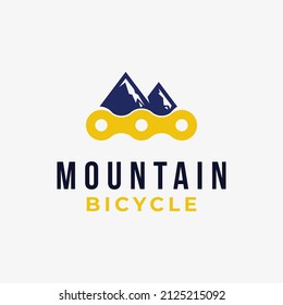 Creative Mountain Peak Chain for Bicycle Logo Design Ideas