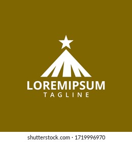 creative mountain star logo vector