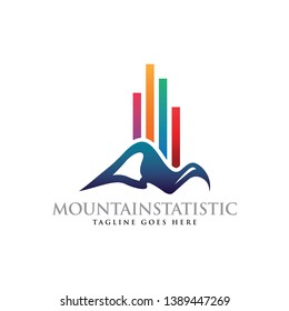 Creative Mountain Statistic Logo _ Vector logo template