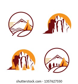 Creative mountain vector logo templates. Just place your own brand name.
