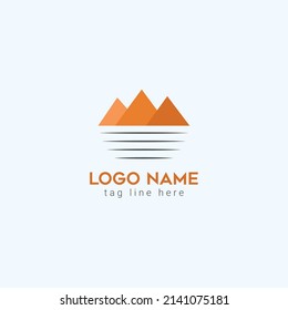 Creative Mountains Minimal Logo Design. White Background.