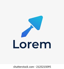 Creative Mouse Cursor Pointer and Tie Professional Logo Design Ideas
