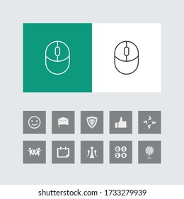 Creative Mouse Line Icon with Bonus Icons. 
