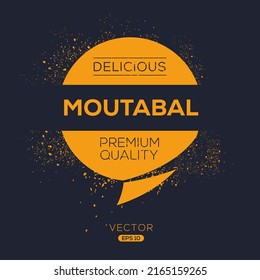 Logotipo creativo (Moutabal), pegatina Moutabal, ilustración vectorial.