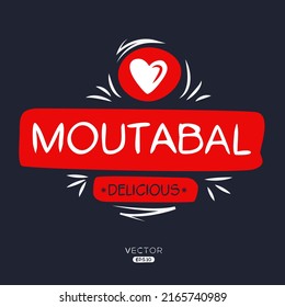 Logotipo creativo (Moutabal), pegatina Moutabal, ilustración vectorial.