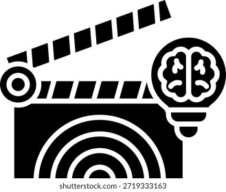 Creative Movie Making Idea Concept with Clapperboard and Brain
