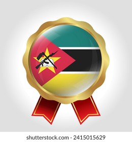 Creative Mozambique Flag Label Vector Design