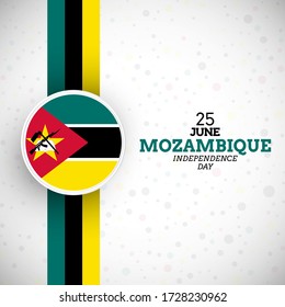 Creative Mozambique independence day illustration with unique Mozambique flag vector background