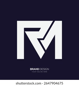 Creative MR RM logo with abstract typography, perfect for modern corporate, tech, or business branding.