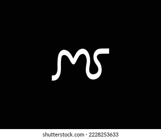 Plantilla de diseño de logotipo de carta de MS creativa vectorial