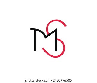 vector de diseño de logotipo de carta MS creativo