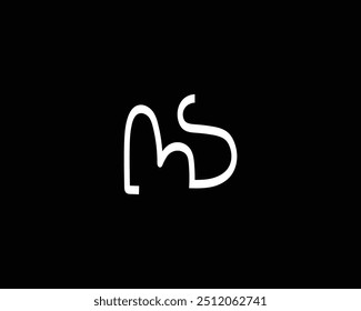 Vector creativo de diseño de logotipo de carta MS