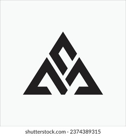 Creative MS or SM initial triangle shape pattern monogram modern brand unique logo design