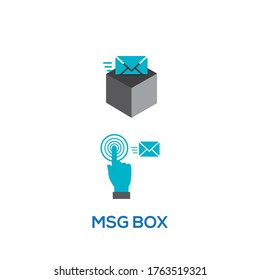 Creative MSG Box icon and symbol.