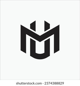 Creative MU oder UM ursprüngliche hexagonale Form Muster Monogramm modernes einzigartiges Logo