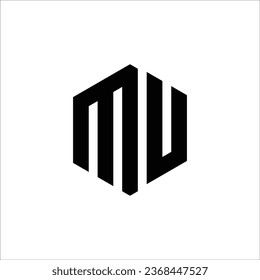 Creative MU- oder UM-Schnittmuster für Kunstwerke Monogramm modernes Logo-Design