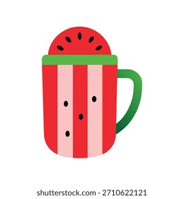 Una taza creativa con rayas de sandía