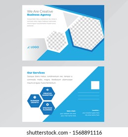 Creative Multi Purpose Geometric Postcard Design template. Abstract design.