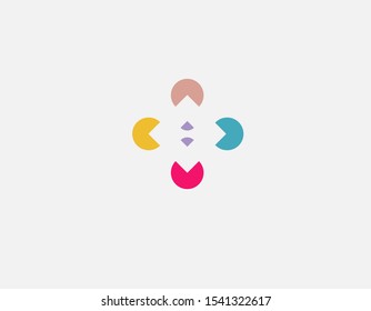 Creative multicolored abstract logo circle pattern