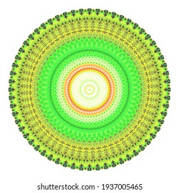 Creative multicolored points round symbol. Abstract symmetrical logo. Mosaic colorful beautiful beads. Circle dots modern pixel floral art icon. colored pattern ornament wheel decorative illustration.