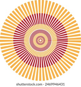 Creative multicolored points round symbol.