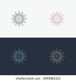 kreatives mehrfarbiges Mandala-Vektorsymbol für Logo-Template-Design