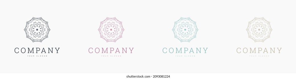 creative multicolour mandala vector logo template design